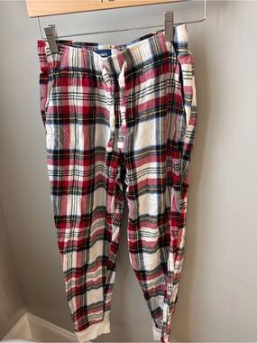 Old Navy Red, Navy & Cream Plaid Lounge Pants